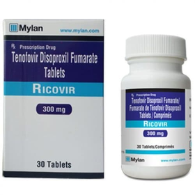 Thuốc Ricovir 300mg Mylan điều trị nhiễm virus HIV-1, viêm gan B (30 viên)