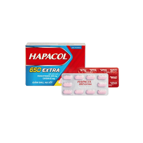 Thuốc Hapacol 650 Extra DHG giảm đau từ nhẹ đến vừa và hạ sốt (100 viên)