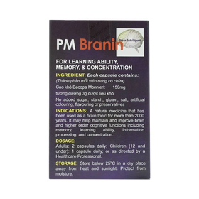 Thuốc PM Branin hỗ trợ cải thiện và duy trì chức năng não (5 vỉ x 12 viên)