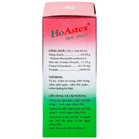 Thuốc ho Astex OPC hỗ trợ giảm ho, viêm họng, viêm phế quản (90ml)