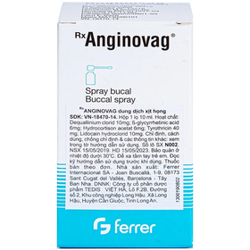 Thuốc xịt họng Anginovag điều trị viêm amidan, viêm hầu họng (10ml)