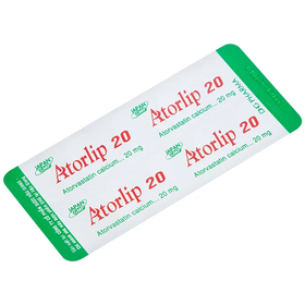 Thuốc Atorlip 20mg DHG giảm cholesterol trong máu (3 vỉ x 10 viên)