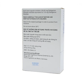 Thuốc Pradaxa 110mg Boehringer phòng ngừa tai biến, đột quỵ (30 viên)