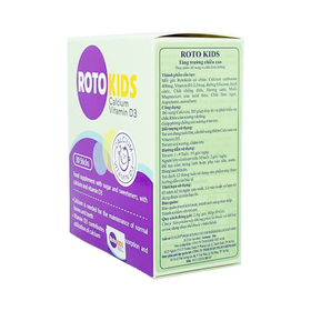 Cốm bổ sung Calcium, Vitamin D3 Rotokids (hộp 30 gói)