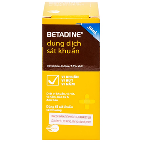 Dung dịch Betadine 10% sát trùng, sát khuẩn vết thương (30ml)