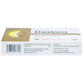 Thuốc Deslora 5mg Pymepharco hỗ trợ điều trị viêm mũi dị ứng, mày đay (3 vỉ x 10 viên)