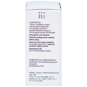 Thuốc Symbicort AstraZeneca điều trị hen suyễn, tắc phổi mãn tính (60 liều)