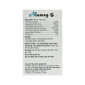 Thuốc Alumag-S điều trị viêm loét dạ dày, tá tràng (20 gói x 15g)