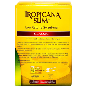 Đường ăn kiêng Tropicana Slim Classic hộp 100g (50 gói x 2g)