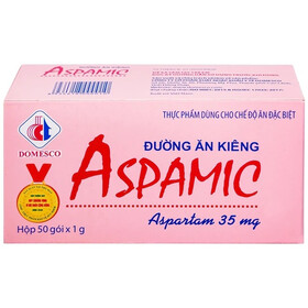 Đường ăn kiêng Aspamic Domesco hỗ trợ người tiểu đường, ăn kiêng (1g x 50 gói)