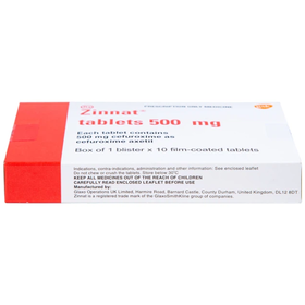 Thuốc Zinnat 500mg điều trị nhiễm khuẩn do các vi khuẩn nhạy cảm (1 vỉ x 10 viên)