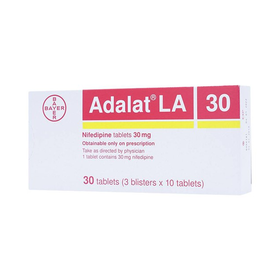 Thuốc Adalat LA 30mg Bayer hỗ trợ điều trị tăng huyết áp (3 vỉ x 10 viên)