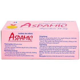 Đường ăn kiêng Aspamic Domesco hỗ trợ người tiểu đường, ăn kiêng (1g x 50 gói)