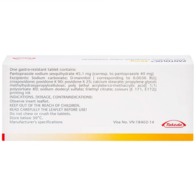 Thuốc Pantoloc 40mg điều trị viêm thực quản, trào ngược (1 vỉ x 7 viên)