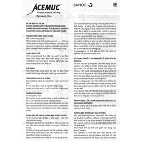 Thuốc Acemuc 200mg trị các rối loạn về tiết dịch đường hô hấp (3 vỉ x 10 viên)