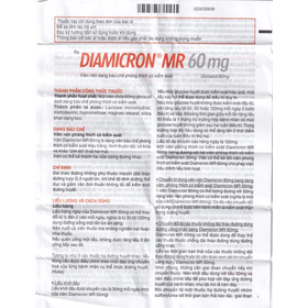 Thuốc Diamicron MR 60mg điều trị tiểu đường tuýp 2 (2 vỉ x 15 viên)