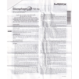 Thuốc Glucophage XR 750mg điều trị tiểu đường type 2 (2 vỉ x 15 viên)