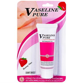 Kem dưỡng ẩm Vaseline Pure OPC hương dâu hỗ trợ làm mềm da, phòng khô nứt môi (10g)
