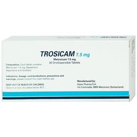 Thuốc Trosicam 7.5 mg điều trị viêm, đau xương khớp (3 vỉ x 10 viên)