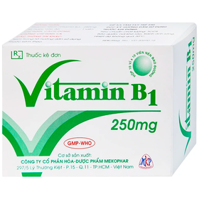 Thuốc Vitamin B1 250mg Mekophar điều trị tình trạng thiếu vitamin B1 (10 vỉ x 10 viên)