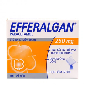 Bột sủi Efferalgan 250mg giảm đau đầu, trị cúm (12 gói)