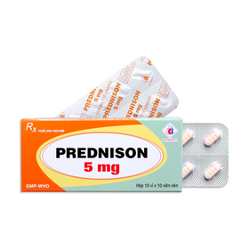 Thuốc Prednison 5mg Domesco điều trị viêm khớp dạng thấp, lupus ban đỏ (100 viên)