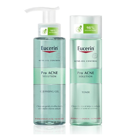 Bộ sản phẩm Eucerin Pro Acne Cleansing Gel và Nước hoa hồng Eucerin Pro Acne Solution làm sạch và hỗ trợ da mụn (Chai 200ml)