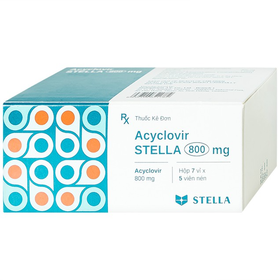 Thuốc Acyclovir Stella 800mg điều trị nhiễm virus Herpes Simplex (7 vỉ x 5 viên)