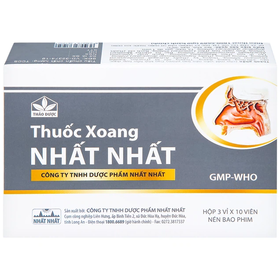 Thuốc Xoang Nhất Nhất điều trị nghẹt mũi, viêm mũi dị ứng (3 vỉ x 10 viên)