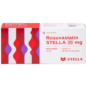 Thuốc Rosuvastatin Stella 20mg điều trị rối loạn lipid máu (3 vỉ x 10 viên)