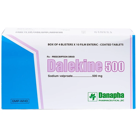 Thuốc Dalekine 500mg Danapha điều trị động kinh, co giật (40 viên)