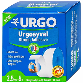 Băng keo lụa Urgosyval 2,5cm x 5m độ dính cao hỗ trợ bảo vệ vết thương