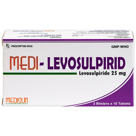 Thuốc Medi-Levosulpirid 25mg Medisun điều trị tâm thần phân liệt (3 vỉ x 10 viên)