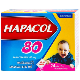 Thuốc Hapacol 80mg hỗ trợ giảm đau và hạ sốt cho trẻ (24 gói x 1.5g)