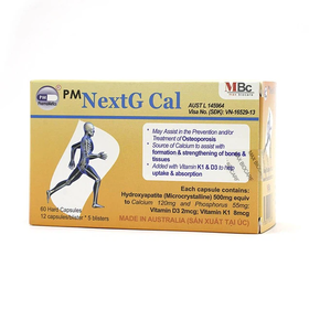 Thuốc PM NextG Cal Probiotec hỗ trợ điều trị loãng xương, thiếu canxi (5 vỉ x 12 viên)