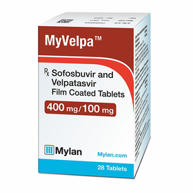 Thuốc Myvelpa 400mg/100mg Mylan điều trị viêm gan C mạn tính (28 viên)