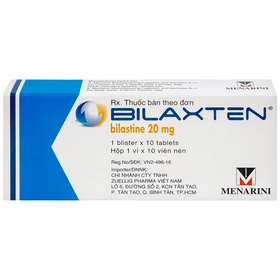 Thuốc Bilaxten 20mg Menarini hỗ trợ điều trị viêm mũi dị ứng, mề đay (10 viên)