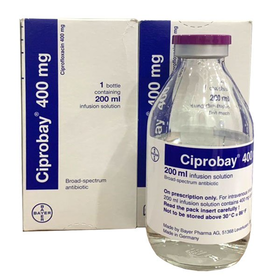 Dung dịch truyền tĩnh mạch Ciprobay 400mg Bayer điều trị các bệnh nhiễm trùng (200ml)