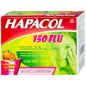 Thuốc Hapacol 150 Flu DHG điều trị triệu chứng cảm sốt, sổ mũi (24 gói)