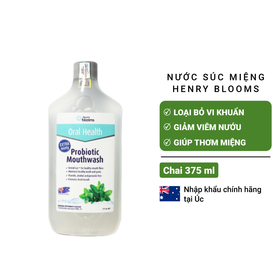 Nước súc miệng men vi sinh Henry Blooms Probiotic Mouthwash diệt khuẩn, bảo vệ răng miệng 375ml