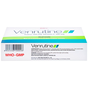Thuốc Venrutine hỗ trợ điều trị bệnh suy giãn tĩnh mạch, trĩ (30 viên)