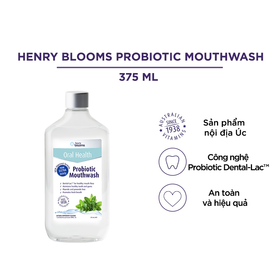 Nước súc miệng men vi sinh Henry Blooms Probiotic Mouthwash diệt khuẩn, bảo vệ răng miệng 375ml