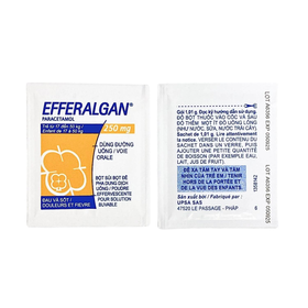 Bột sủi Efferalgan 250mg giảm đau đầu, trị cúm (12 gói)