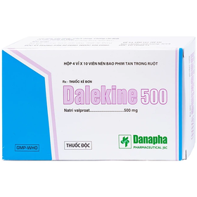 Thuốc Dalekine 500mg Danapha điều trị động kinh, co giật (40 viên)