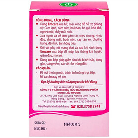 Dầu tràm Emcare Opodis Pharma phòng và trị cảm cúm, ho khan cho em bé (25ml)