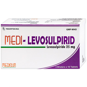 Thuốc Medi-Levosulpirid 25mg Medisun điều trị tâm thần phân liệt (3 vỉ x 10 viên)