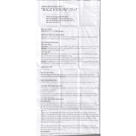 Thuốc tránh thai Rigevidon 21+7 Gedeon (3 vỉ x 28 viên)