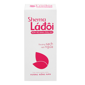 Dung dịch vệ sinh phụ nữ Shema Lá Đôi màu hồng hỗ trợ làm sạch vùng kín, ngăn ngừa vi khuẩn (200ml)