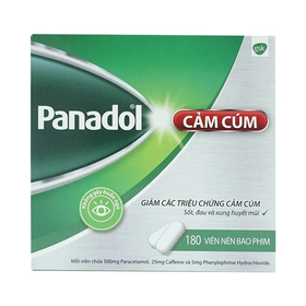 Thuốc Panadol Cảm Cúm giảm các chứng cảm cúm (15 vỉ x 12 viên)