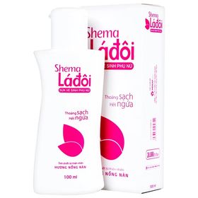 Dung dịch vệ sinh phụ nữ Shema Lá Đôi màu hồng hỗ trợ làm sạch vùng kín, ngăn ngừa vi khuẩn (100ml)